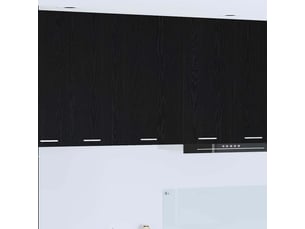 Meuble de rangement cuisine, armoire suspendue chêne noir et blanc 50x31x80cm