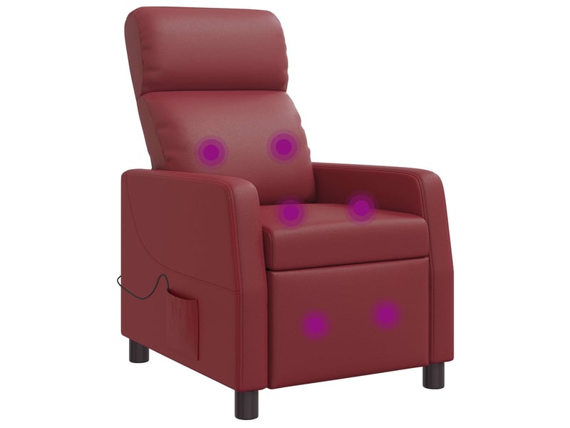  Vidaxl fauteuil de massage inclinable bordeaux simili cuir  - Conforama A