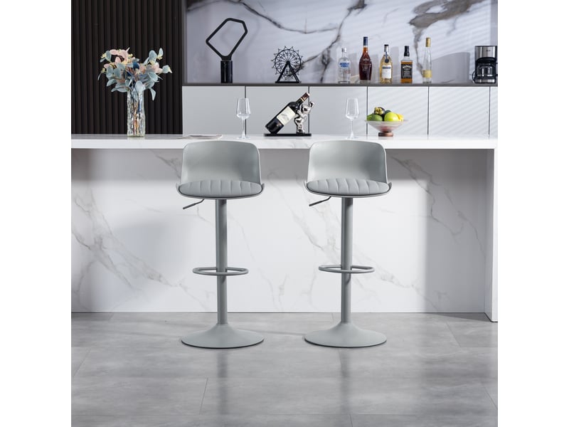 Tabouret de bar 101 x 43 x 45 cm – pivotant et réglable 87 x 43 x 45 cm – ensemble deux pièces – métal avec repose-pieds – anthracite - Conforama E