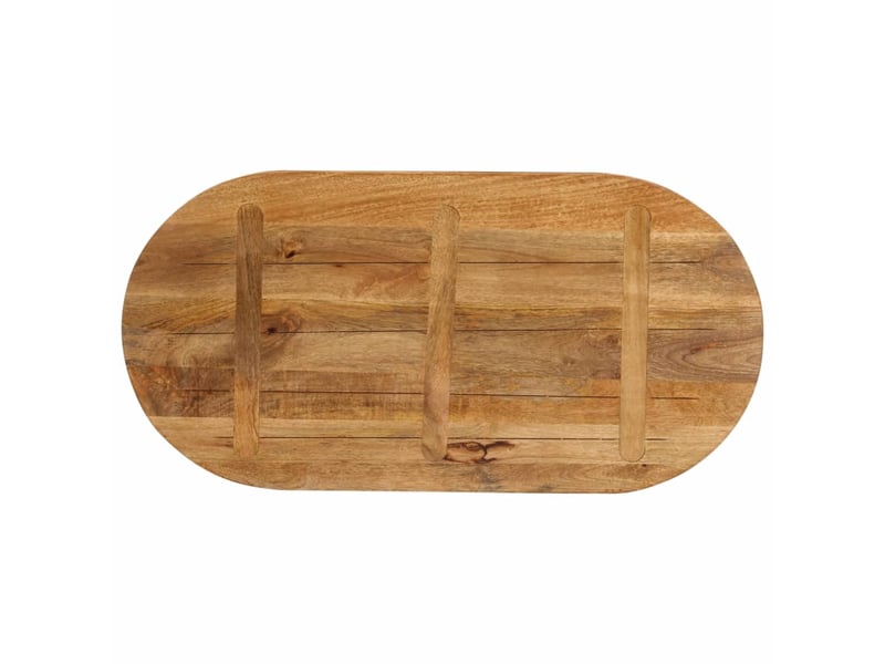  Dessus de table, plateau de table 100x50x3,8 cm ovale bois massif de manguier  - Conforama E