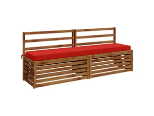 Lot de 2 coussins de banc, coussins d'assise soest 100 % polyester rouge cf57387