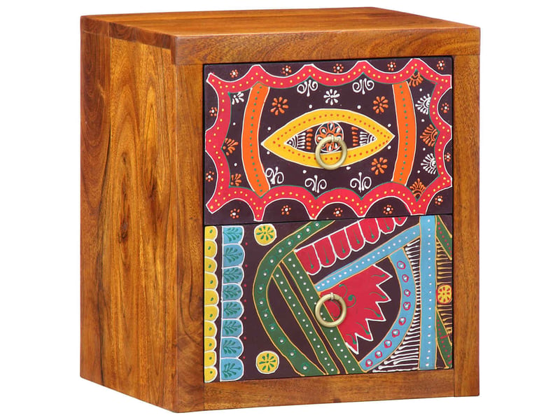  Table de chevet avec tiroir 2 pièces marron 35 x 30 x 40 cm  - Conforama E