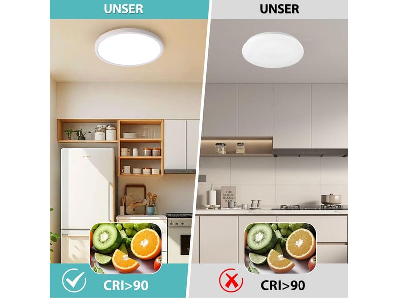  Plafonnier led rond ultra-plat 54 w, 4000 k, ø 50 cm, blanc  - Conforama E
