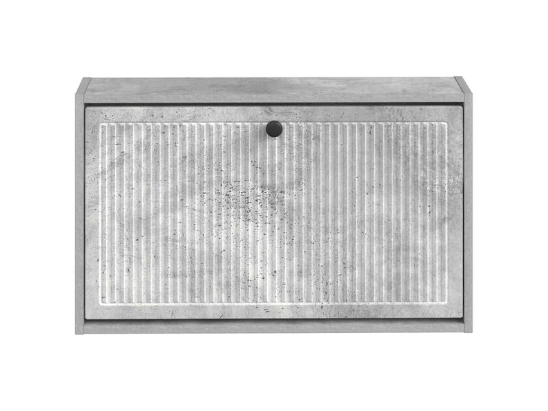  Meuble à chaussures mural, armoire à chaussures ede 71x17x43 cm gris béton  - Conforama D