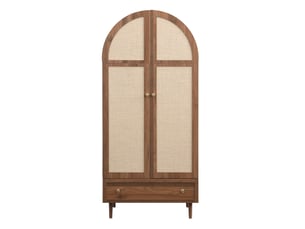 Armoire dressing penderie 79 x 50 x 175 cm portes tissu tiroir inférieur tringle large pieds massifs mdf noyer