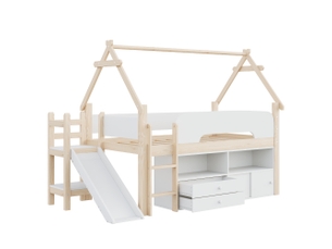 Lit cabane 90x200 cm    coloris bicolore