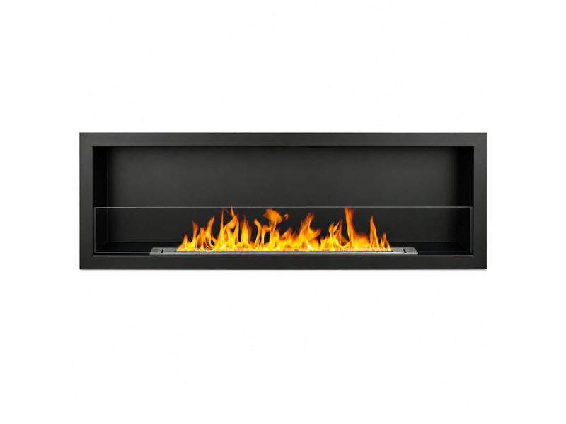 Furore 150 - cheminée encastrable au bioéthanol 150x45x15 cm avec brûleur en acier de 2 litres - Conforama A