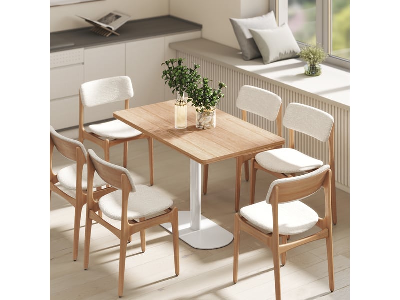  Table à manger, table de cuisine panneau de particules, métal chêne 120x70x75cm  - Conforama D