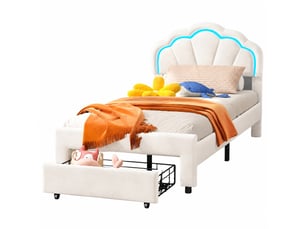 Lit coffre 90x200 cm KEEPGOON   coloris beige