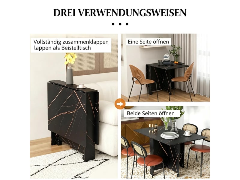  Table multifonction pliable, table basse relevable, table à manger polyvalente, noir  - Conforama D