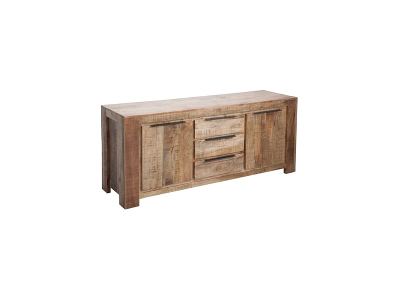  Buffet loden 174 cm en bois massif de manguier – 2 portes, 3 tiroirs et nombreux rangements  - Conforama A