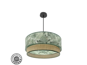 Suspension fabrilamp congo noir vert naturel 3 x e27 ø 60 cm