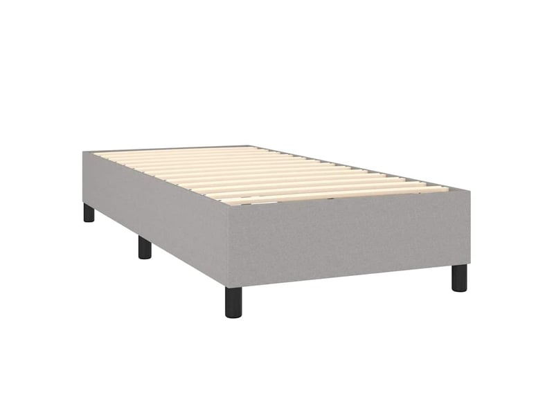  Lit simple- lit adulte -  cadre de lit à lattes gris clair 100x200 cm tissu  - Conforama C