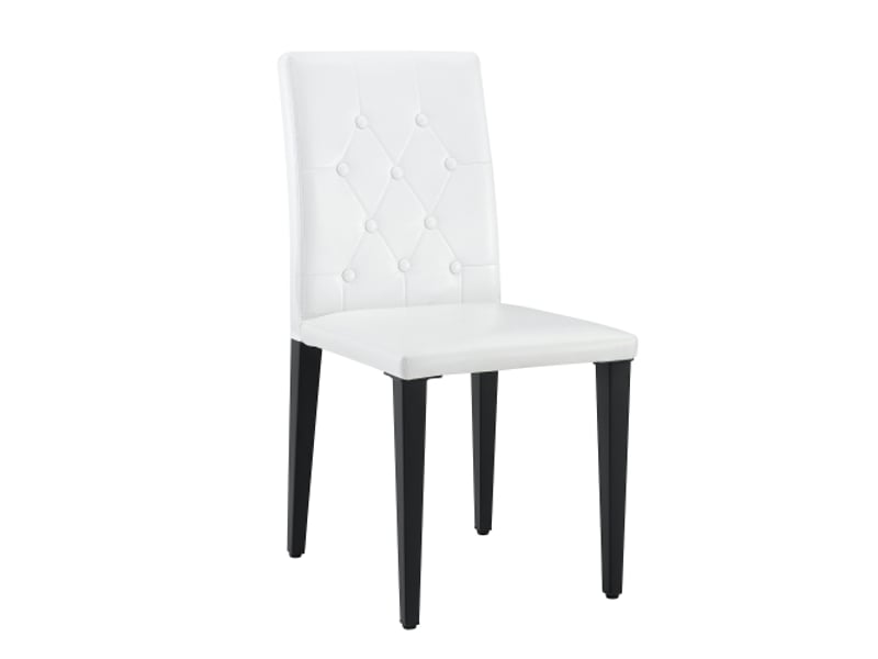  Table verre 85 cm + 4 chaises pu capitonnées – ensemble moderne minimaliste chic, salle à manger  - Conforama A