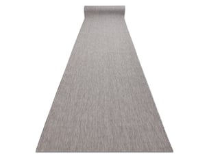Le tapis de couloir sizal sion mélange tissé à plat gris 100cm 100x560 cm