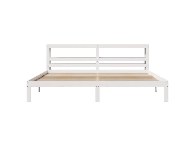  Lit double- lit adulte -  cadre de lit avec tête de lit sans matelas blanc 180x200 cm  - Conforama C
