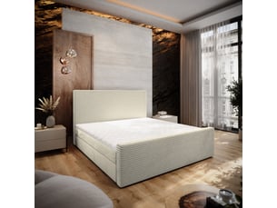 Lit avec rangement 180x200 cm <strong>MASSENO</strong> <strong></strong> coloris beige