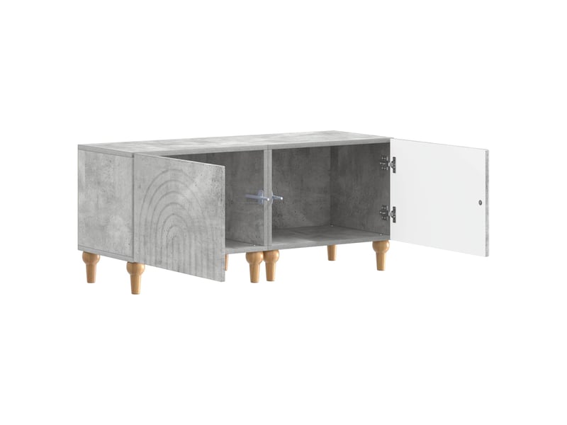  Meuble tv - banc tv - meuble de rangement gris béton bois d'ingénierie  - Conforama C