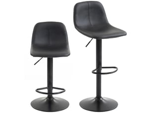 tabouret de bar assise réglable en hauteur WISHDOR - noir hauteur d'assise 60 cm vendu Par paire