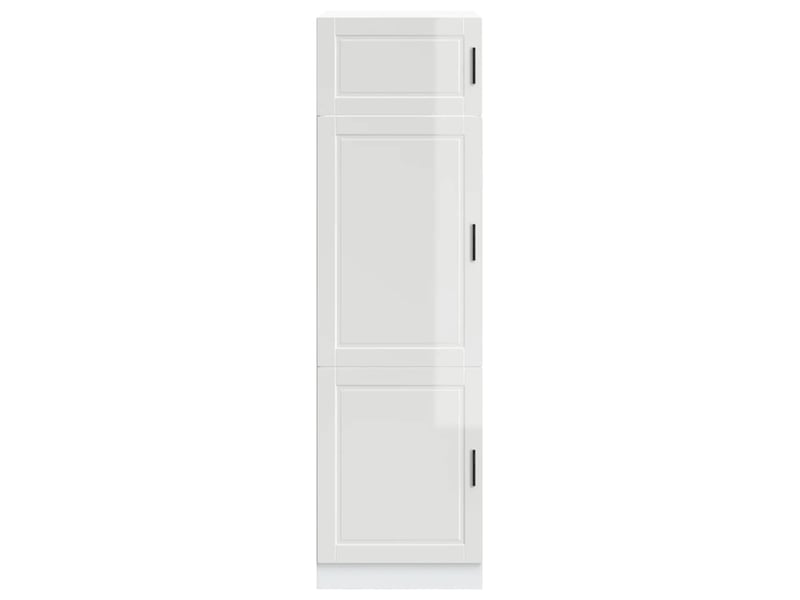 Meuble de rangement, armoire de cuisine porto blanc brillant bois d'ingénierie - Conforama C