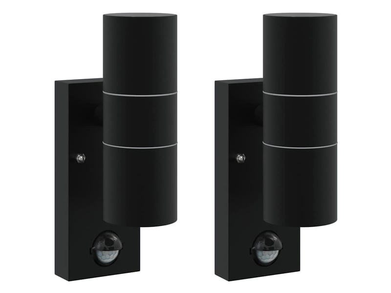 2 pièces applique murale extérieure noir 7x10x22 cm shl27366 - Conforama A