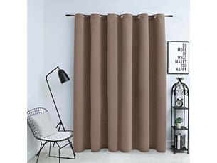 Rideau occultant, rideau black-out avec anneaux en métal taupe 290x245 cm cf43950
