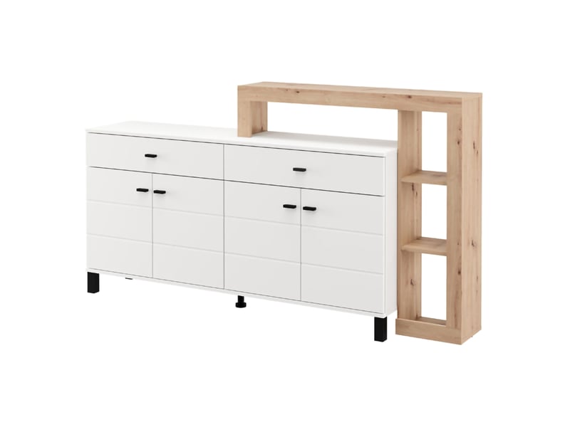  Buffet chefch, enfilade 7 étagères, 183x35x101h cm blanc Chefch - Conforama A