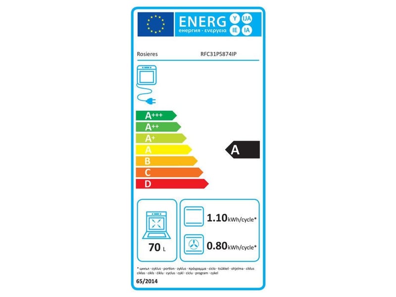  Four encastrable rosieres origine multifonction rfc31p5874ip pyrolyse avec vapeur easy steam 200 ml 70 l noir porte froide 3 vitres RFC31P5874IP - Conforama D
