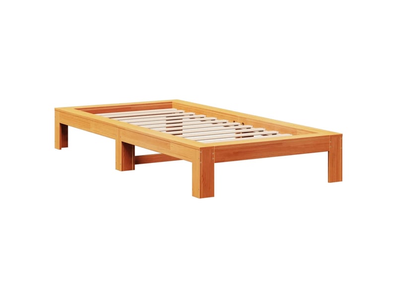  Lit simple- lit adulte -  cadre de lit sans matelas  marron 90x200 cm bois pin massif  - Conforama B