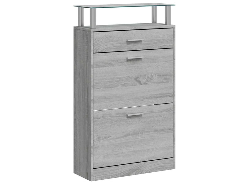  Meuble à chaussure, armoire à chaussures sonoma gris 63x24x104 cm bois d'ingénierie  - Conforama A