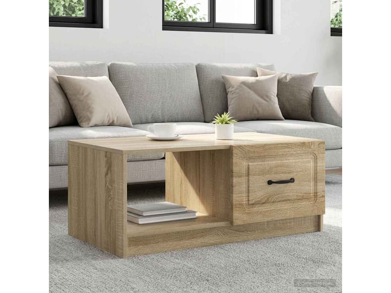  Table basse - table de salon - table à thé chêne sonoma 90 x 50 x 37 cm bois d'ingénierie  - Conforama B