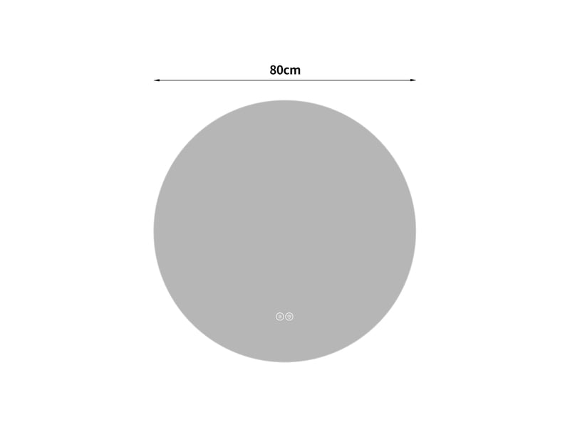  Miroir de salle de bain led rond 80 cm anti-buée réglable tactile W3700P464728 - Conforama C