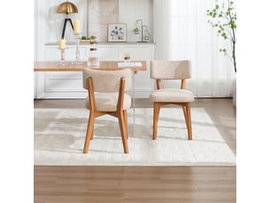 Lot de 2 chaises de salle à manger style milieu du siècle kaki marron pieds bois massif assise rembourrée