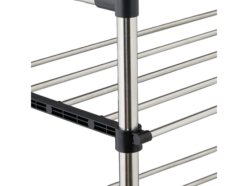  Porte-manteau flexible sur pied réglable avec roulettes 147 x 84 x 42 cm en inox noir 13_0018567  - Conforama B