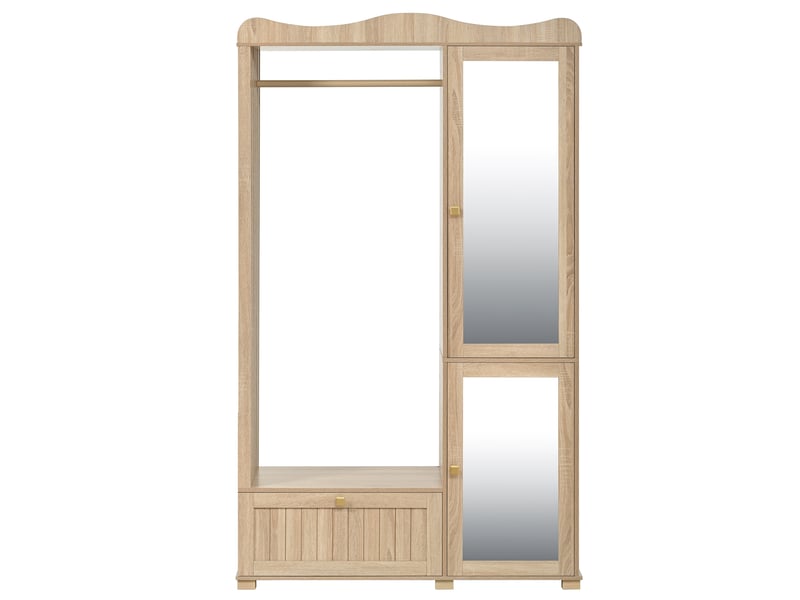  Armoire-penderie avec miroir et 2 portes mdf coloris chêne 115.5x38.5x194.5 cm GL4112O - Conforama A