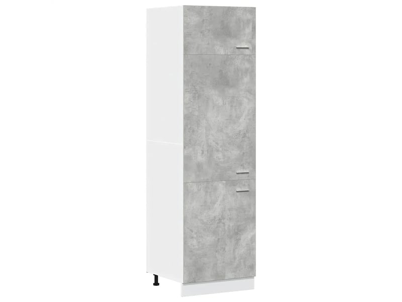 Armoire réfrigérée grand espace de rangement 60 x 57 x 207 cm en bois d'ingénierie gris béton 02_0050766  - Conforama A