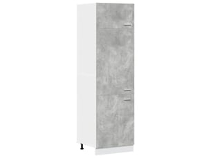 Armoire réfrigérée grand espace de rangement 60 x 57 x 207 cm en bois d'ingénierie gris béton 02_0050766