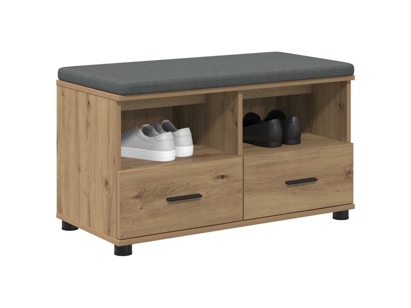 Banc d'entrée, banc interieur chêne artisanal 80x38x46 cm shl62578  - Conforama C