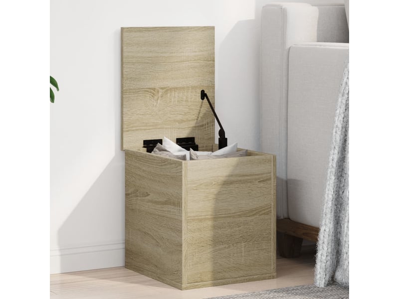  Boîte de rangement, coffre de rangement chêne sonoma 30x35x35 cm bois d'ingénierie  - Conforama B
