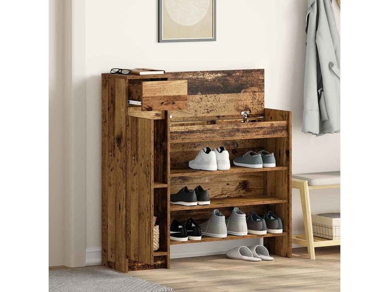  Banc à chaussures, meuble à chaussures 100,5x28x100 cm bois d'ingénierie shl5322  - Conforama D