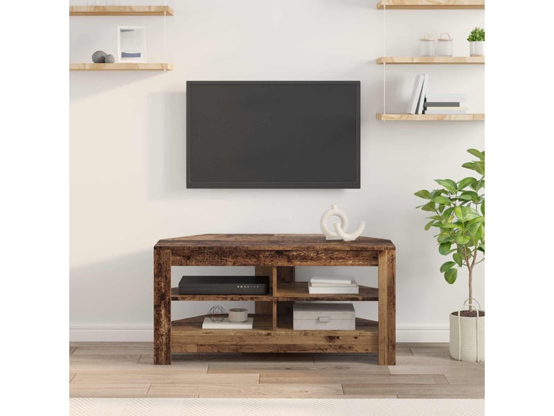  Meuble tv d'angle moderne 102x41x50 cm bois ancien bois d'ingénierie  - Conforama D
