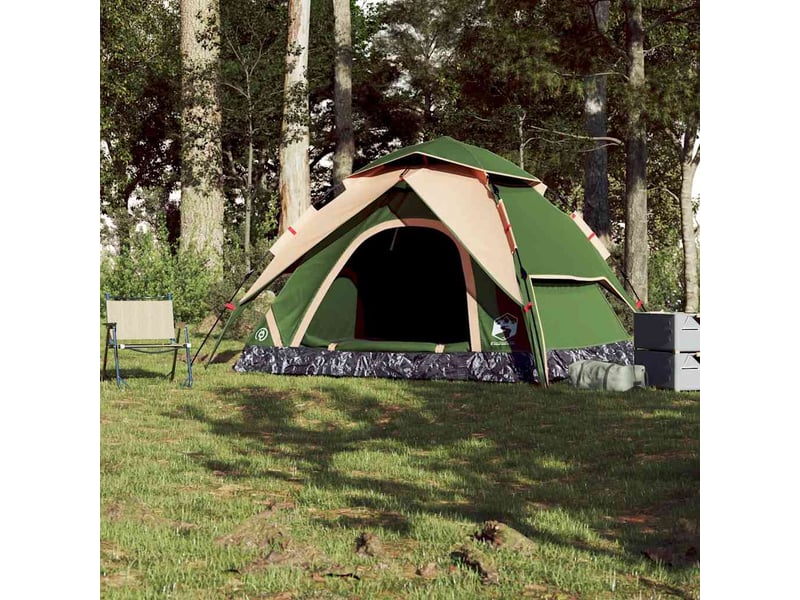  Tente de camping, tente à dôme 5 personnes vert libération rapide shl30661  - Conforama C