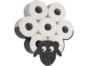 Porte-rouleau de papier toilette, nouveauté toilette mouton en métal noir, support animal debout libre fixé au mur pour toutes sortes