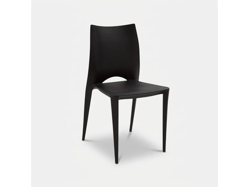 Lot de 4 chaises empilables en polypropylène lione - noir - Conforama C