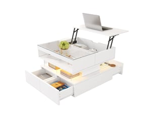 Table basse rectangulaire coloris blanc <strong>MERAX</strong> <strong>table basse blanc</strong> - 67 cmx70 cm