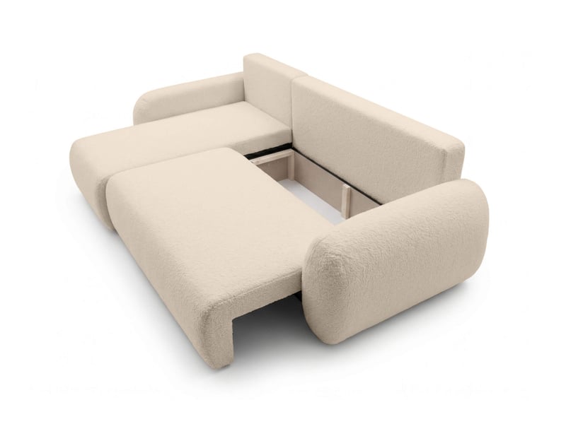 Alya - canapé d'angle convertible et réversible 3 places en bouclette - Conforama D