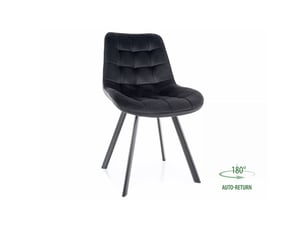 Lot de 4 chaises pivotantes en velours - gamme monti - noir