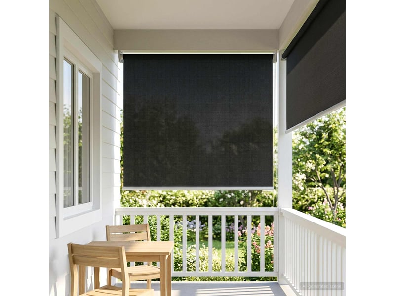 Store enrouleur extérieur, store à rouleau à 90% de blocage uv noir 80 x 140 cm cf45209 - Conforama C