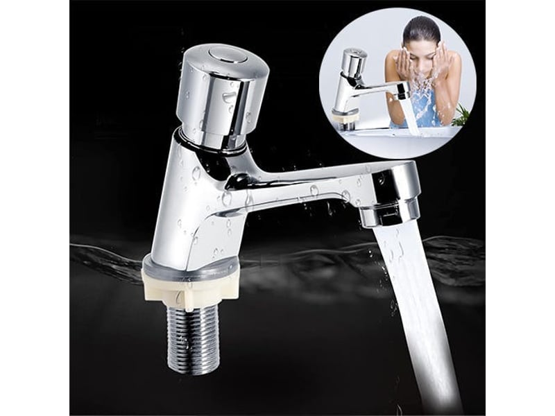  Robinet à poussoir à retardement, robinet à poussoir d'eau froide, robinet de lavabo de salle de bain, robinet de salle de bain XLH-ZLS-014462ZLS - Conforama B