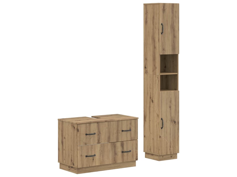  Ensemble de 2 meubles de salle de bain hoorn chêne artisanal cf63180  - Conforama A